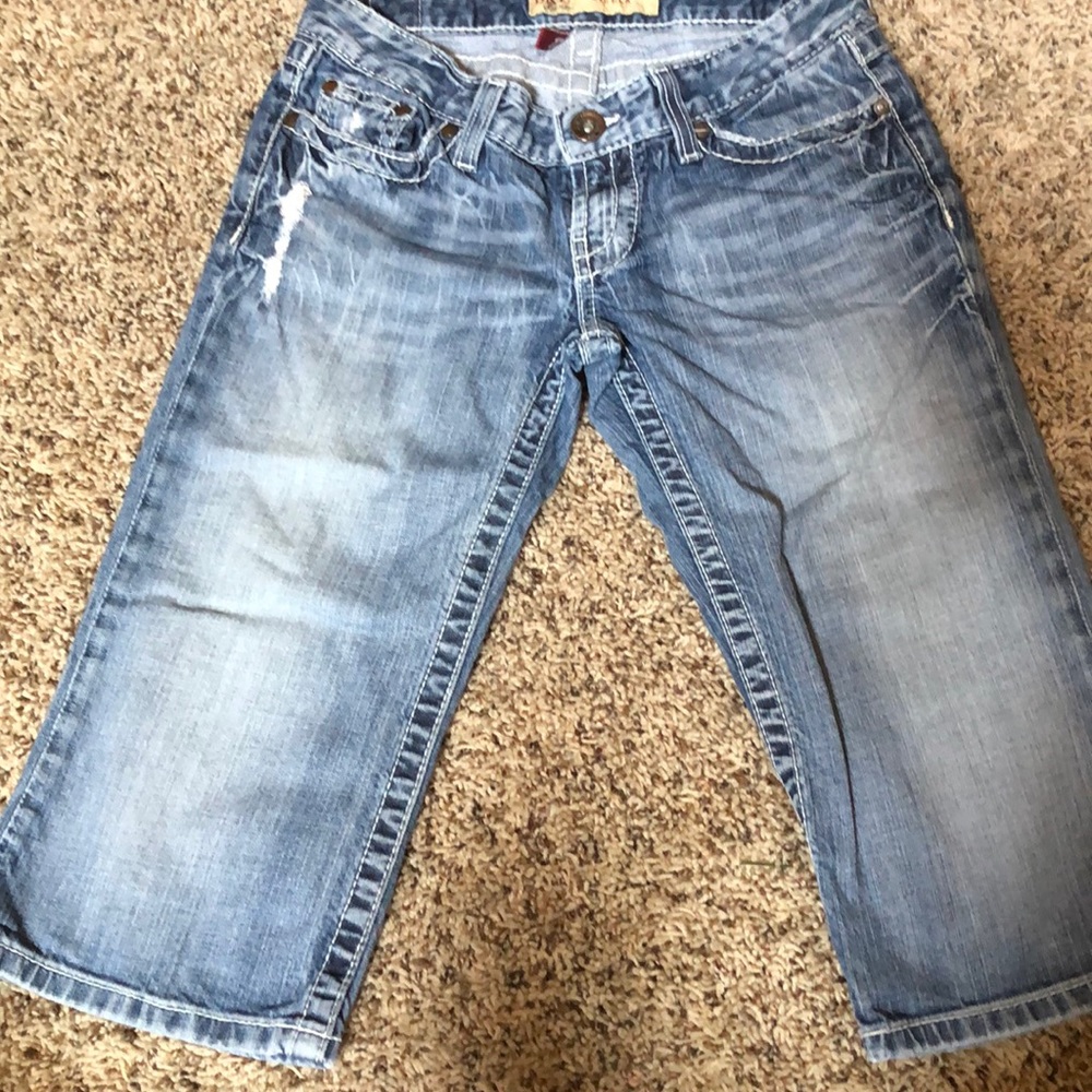 Now denim shorts